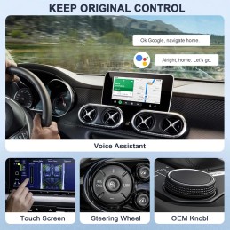 Android Auto Wireless Adapter for OEM Factory Wired Android Auto Cars Plug & Play Easy Setup Wireless Android Auto Dongle for