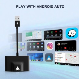 Android Auto Wireless Adapter for OEM Factory Wired Android Auto Cars Plug & Play Easy Setup Wireless Android Auto Dongle for