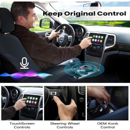 2-in-1 Wireless Carplay & Android Auto Adapter, Convert Factory Wired to Wireless Dongle Cars for iPhone & Android, Plug & Play,