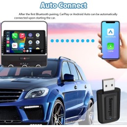 Sunweyer 2024 Latest Wireless CarPlay & Android Auto Adapter 2 IN 1 Auto Connect Box, Supports Online Updates Wired to Wireless