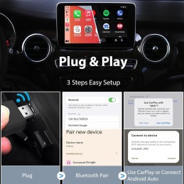 Sunweyer 2024 Latest Wireless CarPlay & Android Auto Adapter 2 IN 1 Auto Connect Box, Supports Online Updates Wired to Wireless