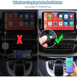 Sunweyer 2024 Latest Wireless CarPlay & Android Auto Adapter 2 IN 1 Auto Connect Box, Supports Online Updates Wired to Wireless