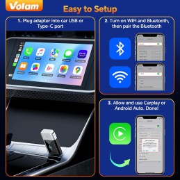 2024 Upgrade 2 in 1 Wireless CarPlay Adapter Android Auto Wireless Adapter Box, Converts Factory Wired CarPlay/Android Auto to