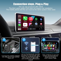 2in1 Android Auto Wireless Adapter & Apple CarPlay Wireless Adapter 2024 Newest Fast Stable Pug&Play Wired to Wireless Dongle