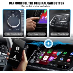 2in1 Android Auto Wireless Adapter & Apple CarPlay Wireless Adapter 2024 Newest Fast Stable Pug&Play Wired to Wireless Dongle