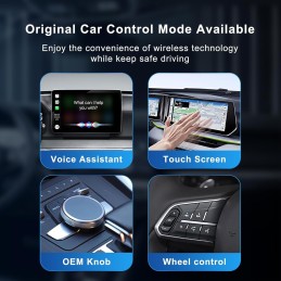 2 in 1 Wireless CarPlay Adapter & Android Auto Wireless Adapter - Convert Factory Wired to Wireless CarPlay Dongle Cars - Stable