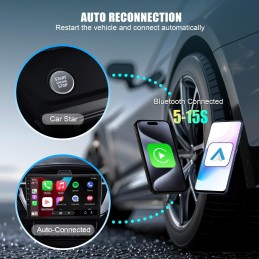 2in1 Android Auto Wireless Adapter & Apple CarPlay Wireless Adapter 2024 Newest Fast Stable Pug&Play Wired to Wireless Dongle