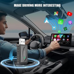 2in1 Android Auto Wireless Adapter & Apple CarPlay Wireless Adapter 2024 Newest Fast Stable Pug&Play Wired to Wireless Dongle