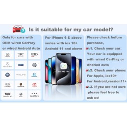 2 in 1 Wireless CarPlay Adapter & Android Auto Wireless Adapter - Convert Factory Wired to Wireless CarPlay Dongle Cars - Stable