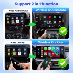 CarlinKit 5.0 Wireless CarPlay/Android Auto Adapter USB for Factory Wired CarPlay Cars (Model Year: 2015 to 2024), Wireless