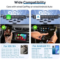 CarlinKit 5.0 Wireless CarPlay/Android Auto Adapter USB for Factory Wired CarPlay Cars (Model Year: 2015 to 2024), Wireless