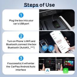 CarlinKit 5.0 Wireless CarPlay/Android Auto Adapter USB for Factory Wired CarPlay Cars (Model Year: 2015 to 2024), Wireless