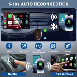 Wireless CarPlay Adapter & Android Auto Wireless Adapter, 2 in 1 CarPlay Wireless Adapter 2024 Updated for OEM Wired Cars