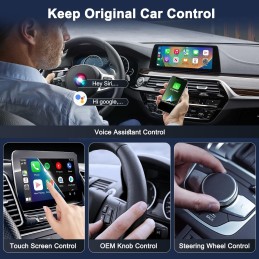 UWECAN Wireless CarPlay and Android Auto Adapter, 2 in 1 CarPlay & Android Auto Wirelss Dongle for Cars With Factory Wired