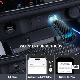 Wireless Carplay Adapter,2 in 1 Wireless Carplay for iOS and Android Auto,Converts Wired to Wireless Carplay Dongle for Wireless