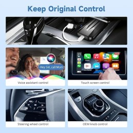 Wireless CarPlay Adapter with Netflix YouTube app Play, Android Auto Wireless Adapter for Factory Wired CarPlay Cars, CarPlay Ai