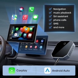 Dual System Adapter, Wireless CarPlay Adapter for Apple & Andriod Auto Wireless Adapter 2 in 1, Plug & Play Instant Connect to