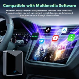 LAMTTO Wireless Carplay & Android Auto Wireless Adpater, 2-IN-1 CarPlay Wireless Stick Converts Wired to Wireless Carplay