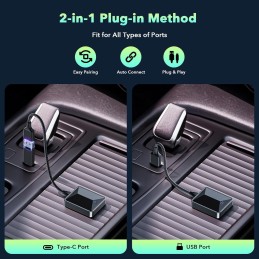 LAMTTO Wireless Carplay & Android Auto Wireless Adpater, 2-IN-1 CarPlay Wireless Stick Converts Wired to Wireless Carplay