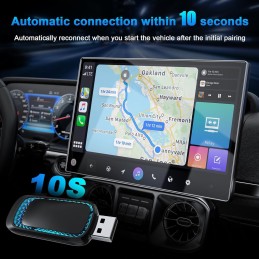 Apple CarPlay Wireless Adapter for iPhone, 2024 Upgrade 2 in 1 Wireless CarPlay and Android Auto Adapter, Auto-Connect, Thermal