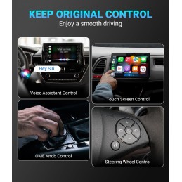 2 in 1 Wireless CarPlay and Wireless Android Auto Adapter,Wireless Android Auto Dongle for Factory Wired CarPlay Cars,Plug &