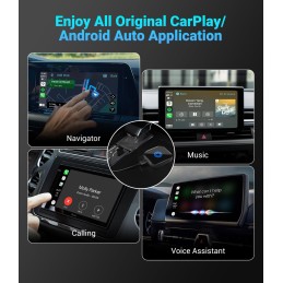 2 in 1 Wireless CarPlay and Wireless Android Auto Adapter,Wireless Android Auto Dongle for Factory Wired CarPlay Cars,Plug &