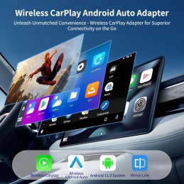 [2024 Newest] Wireless Carplay & Android Auto Adapter, The Ai Box 4 in 1 Streaming Supports Netflix/YouTube/Play Store/TF Card