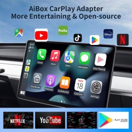 [2024 Newest] Wireless Carplay & Android Auto Adapter, The Ai Box 4 in 1 Streaming Supports Netflix/YouTube/Play Store/TF Card