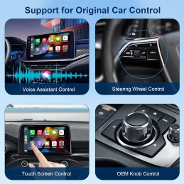 [2024 Newest] Wireless Carplay & Android Auto Adapter, The Ai Box 4 in 1 Streaming Supports Netflix/YouTube/Play Store/TF Card