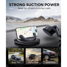 Beeasy Car Phone Holder Dashboard Non-Slip Car Accessories Universal Car Mount Dash, Dashboard Phone Holder for iPhone 14 13 12