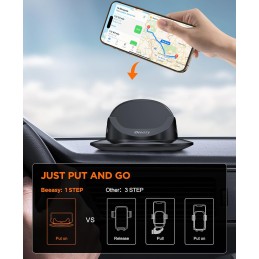 Beeasy Car Phone Holder Dashboard Non-Slip Car Accessories Universal Car Mount Dash, Dashboard Phone Holder for iPhone 14 13 12