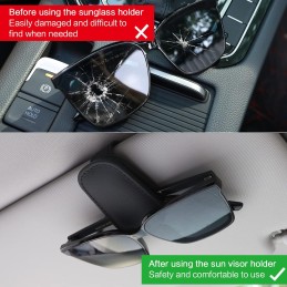 TIESOME Sonnenbrillenhalter für Auto Sonnenblende magnetischer Leder Brillenhalter Clip für Auto Sonnenblende universelles Auto