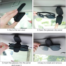 TIESOME Sonnenbrillenhalter für Auto Sonnenblende magnetischer Leder Brillenhalter Clip für Auto Sonnenblende universelles Auto