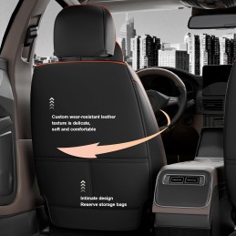 ASLONG 5PCS H7 Front and Back Car Seat Covers Auto Interior Accessories with Water Proof NAPPA Leather for Cars SUV Pick-up