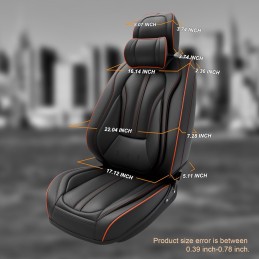 ASLONG 5PCS H7 Front and Back Car Seat Covers Auto Interior Accessories with Water Proof NAPPA Leather for Cars SUV Pick-up