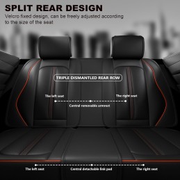 ASLONG 5PCS H7 Front and Back Car Seat Covers Auto Interior Accessories with Water Proof NAPPA Leather for Cars SUV Pick-up