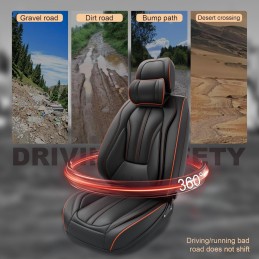 ASLONG 5PCS H7 Front and Back Car Seat Covers Auto Interior Accessories with Water Proof NAPPA Leather for Cars SUV Pick-up