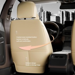 ASLONG 5PCS H7 Front and Back Car Seat Covers Auto Interior Accessories with Water Proof NAPPA Leather for Cars SUV Pick-up