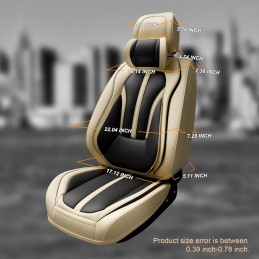 ASLONG 5PCS H7 Front and Back Car Seat Covers Auto Interior Accessories with Water Proof NAPPA Leather for Cars SUV Pick-up