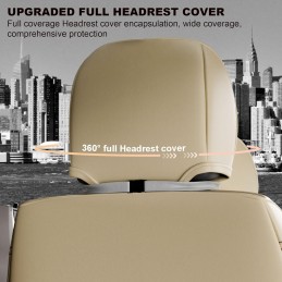 ASLONG 5PCS H7 Front and Back Car Seat Covers Auto Interior Accessories with Water Proof NAPPA Leather for Cars SUV Pick-up
