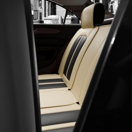 ASLONG 5PCS H7 Front and Back Car Seat Covers Auto Interior Accessories with Water Proof NAPPA Leather for Cars SUV Pick-up