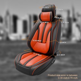 ASLONG 5PCS H7 Front and Back Car Seat Covers Auto Interior Accessories with Water Proof NAPPA Leather for Cars SUV Pick-up