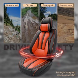 ASLONG 5PCS H7 Front and Back Car Seat Covers Auto Interior Accessories with Water Proof NAPPA Leather for Cars SUV Pick-up