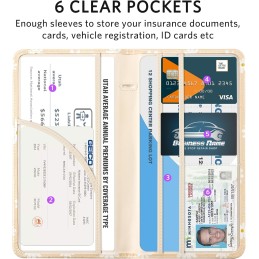 CoBak Car Registration and Insurance Holder - Vehicle Glove Box Car Organizer, Auto Truck Comparment Accessories Case for