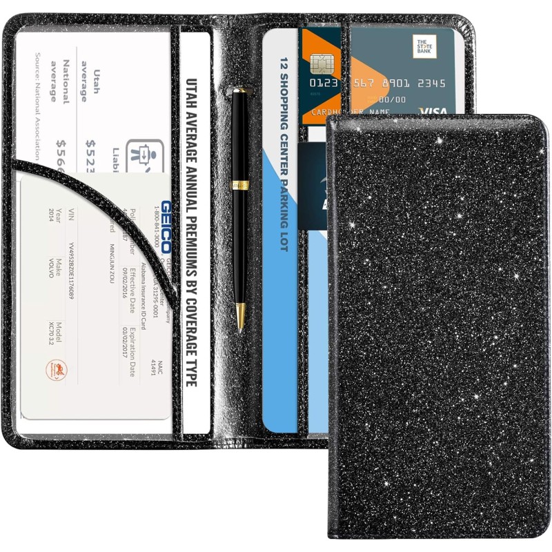 CoBak Car Registration and Insurance Holder - Vehicle Glove Box Car Organizer, Auto Truck Comparment Accessories Case for