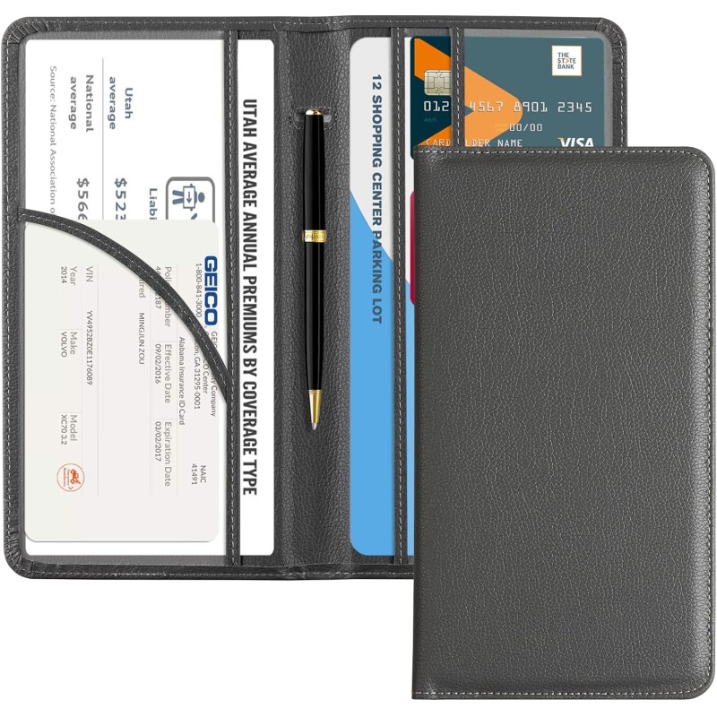 CoBak Car Registration and Insurance Holder - Vehicle Glove Box Car Organizer, Auto Truck Comparment Accessories Case for