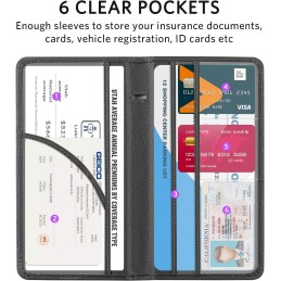 CoBak Car Registration and Insurance Holder - Vehicle Glove Box Car Organizer, Auto Truck Comparment Accessories Case for