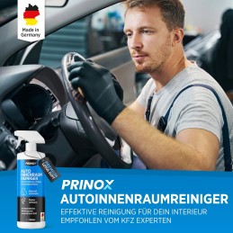 PRINOX® Profi Auto Innenraum Reiniger Set 500ml - Cockpitpflege für die Innen Reinigung von Kunststoff, Polster, Leder &