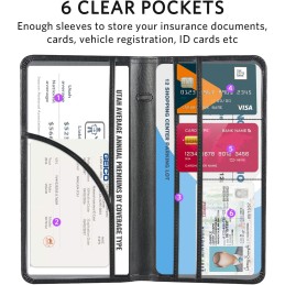 CoBak Car Registration and Insurance Holder - Vehicle Glove Box Car Organizer, Auto Truck Comparment Accessories Case for