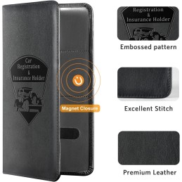 CoBak Car Registration and Insurance Holder - Vehicle Glove Box Car Organizer, Auto Truck Comparment Accessories Case for